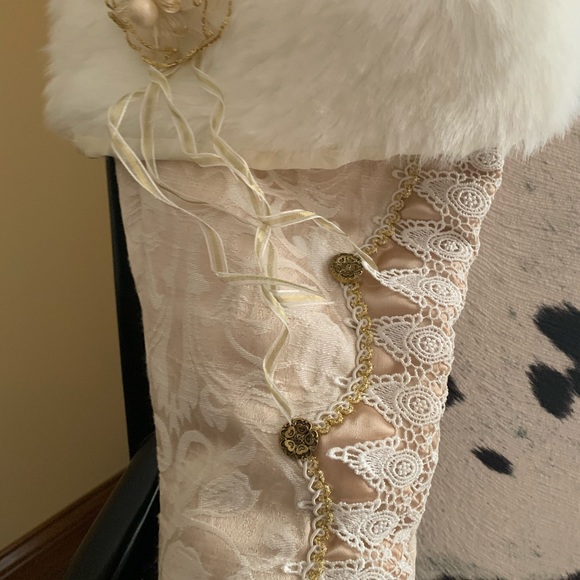 VICTORIAN STOCKING HIGH HEEL BROCADE STUNNING - Picture 3 of 5